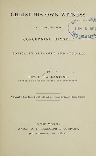 Christ his own witness