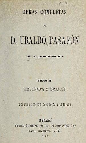 Obras completas de Ubaldo Pasarón y Lastra