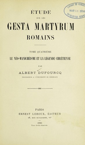Le néo-manichéisme et la légende chrétienne