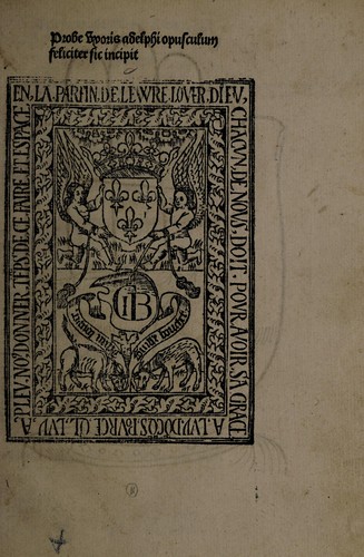 Probe vxoris adelphi opusculum feliciter sic incipit