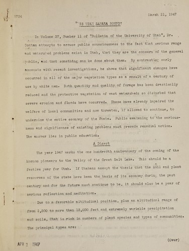 Is Utah Sahara bound?