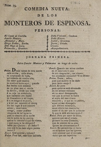 Comedia nueva. De los monteros de Espinosa