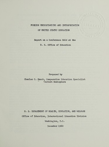 Foreign understanding and interpretation of United States education