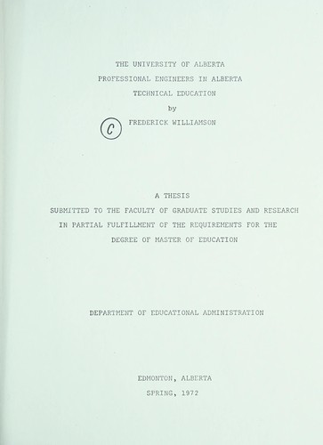 Professional engineers in Alberta technical education