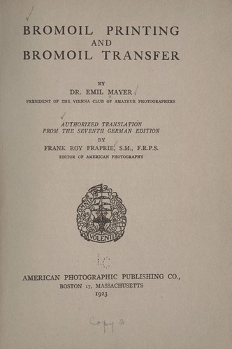 Bromoil printing and bromoil transfer