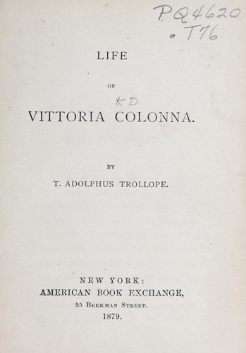 Life of Vittoria Colonna