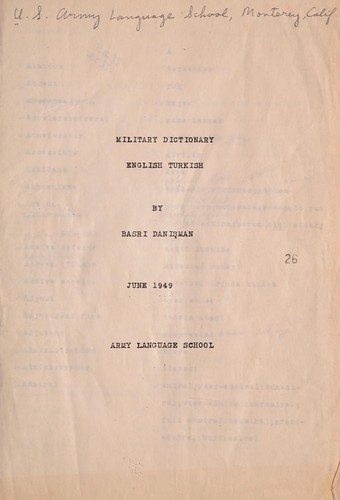 Military dictionary, English-Turkish