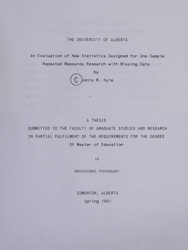 An evaluation of new statistics designed for one sample repeated measures research with missing data