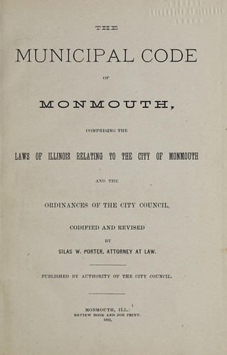 The municipal code of Monmouth