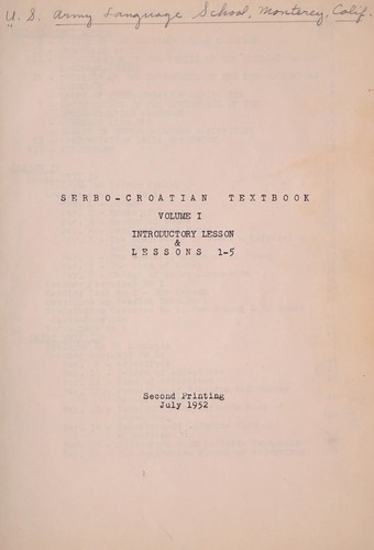 Serbo-Croatian textbook