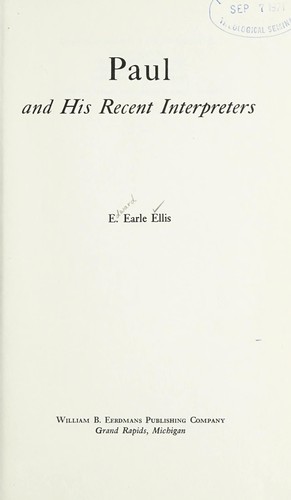 Paul and his recent interpreters.