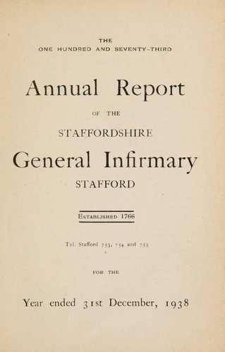 Annual report of the Staffordshire General Infirmary, Stafford
