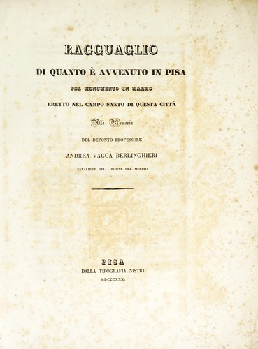 Ragguaglio di quanto è avvenuto in Pisa