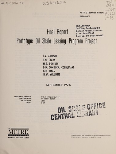 Prototype oil shale leasing program project