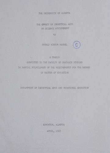 The effect of industrial arts on science achievement