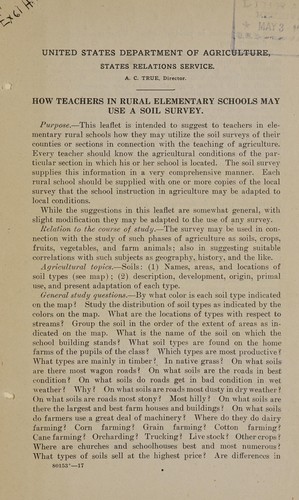 How teachers in rural elementary schools may use a soil survey ...