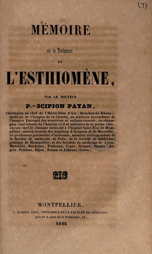 Mémoire sur le traitement de l'esthiomène