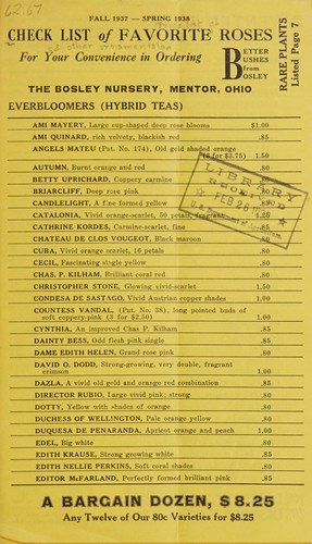 Checklist of favorite roses