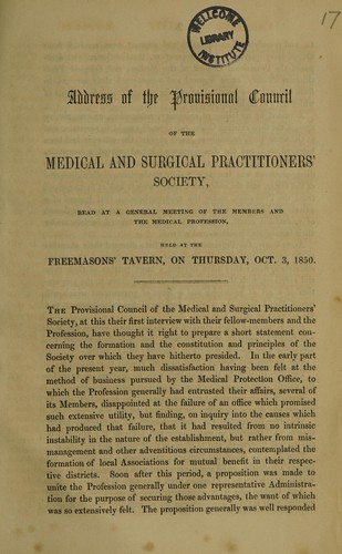 Address of the provisional council