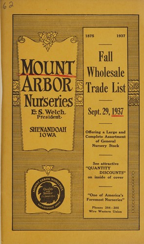 Fall wholesale trade list