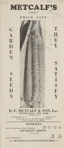 Metcalf's 1937 price list