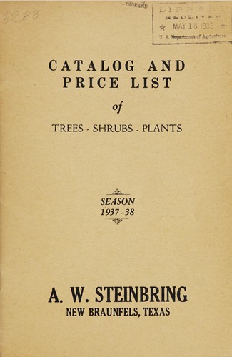 Catalog and price list of trees, shrubs, plants, season 1937-38