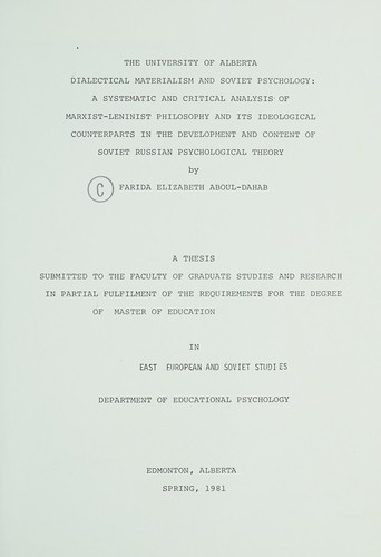 Dialectical materialism and Soviet psychology