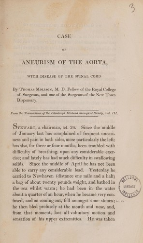 Case of aneurism of the aorta