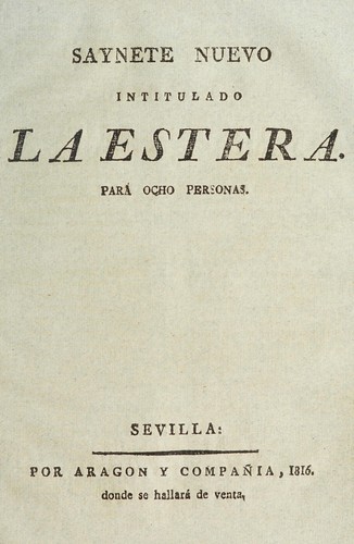 Saynete nuevo intitulado La estera