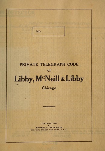 Private telegraph code of Libby, McNeill & Libby