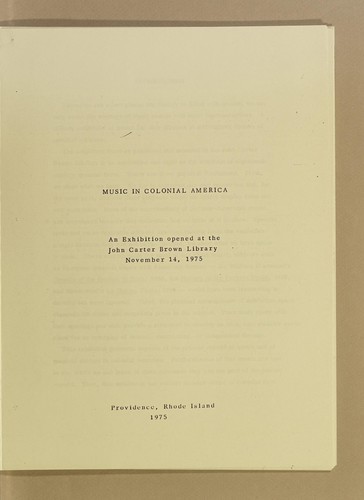 Music in colonial America