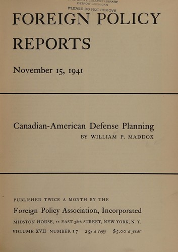 Canadian-American defense planning