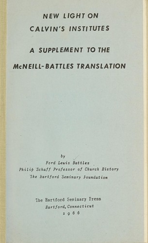 New light on Calvin's Institutes