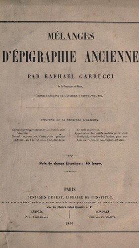 M©Øelanges d'©Øepigraphie ancienne