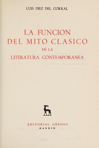 La función del mito clásico en la literatura contemporánea