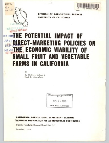 The potential impact of direct-marketing policies on the economic viability of small fruit and vegetable farms in California