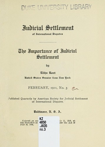 The importance of judicial settlement