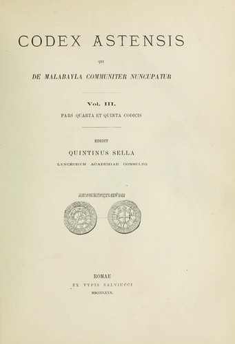 Codex Astensis qui de Malabayla communiter nuncupatur; vol. 3