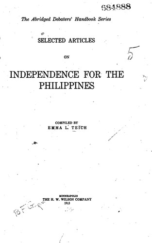 Selected articles on independence for the Philippines