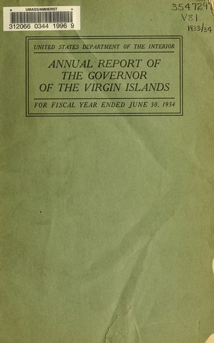 Annual report of the Governor of the Virgin Islands