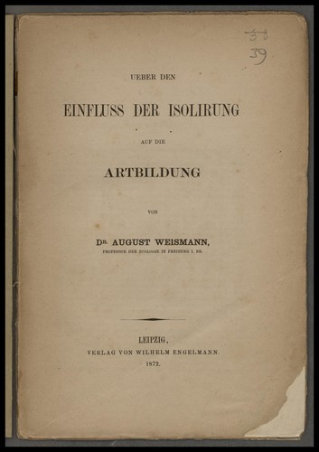 über den Einfluss der Isolirung auf die Artbildung