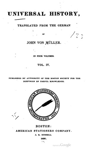 An Universal History: In Twenty-four Volumes