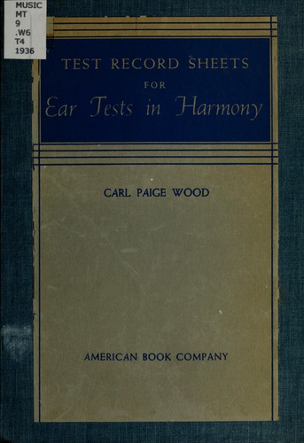 Test record sheets for Ear tests in harmony