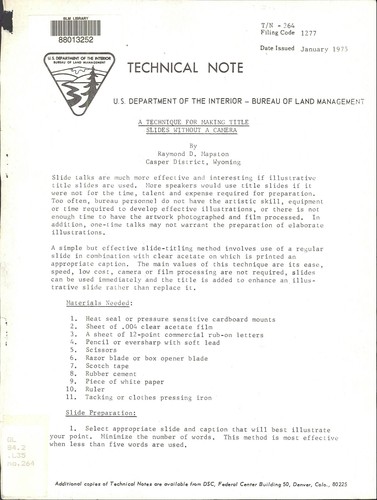 A technique for making title slides without a camera