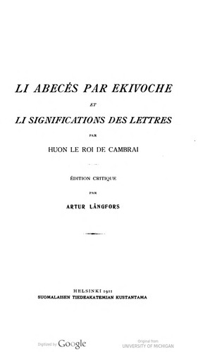 Li abecés par ekivoche et li significations des lettres