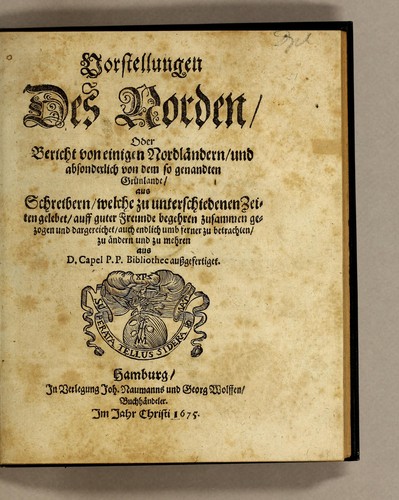 Vorstellungen des Norden, oder Bericht von einigen Nordländern, und absonderlich vom dem so genandten Grünlande