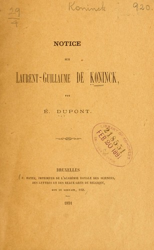 Notice sur Laurent-Guillaume de Koninck
