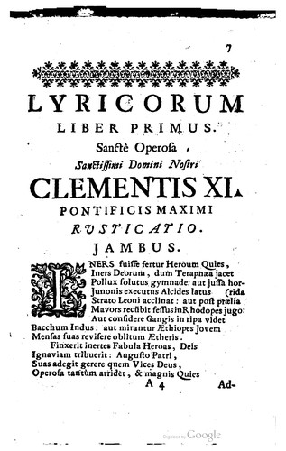 Joannis Laurentii Lucchesinii Lucensis E Societate Jesu ... Lyricorum Libri Duo. Hymnorum Liber Unus. Epigrammatum Libri Sex. Quorum Quadringentis Argumenta Tantum Quatuor Excoluntur. Carminum Tomus Tertius