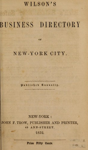 Wilson's business directory of New York City