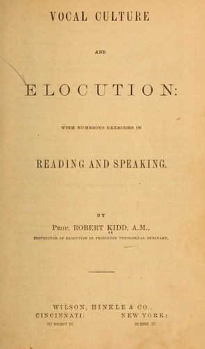 Vocal culture and elocution